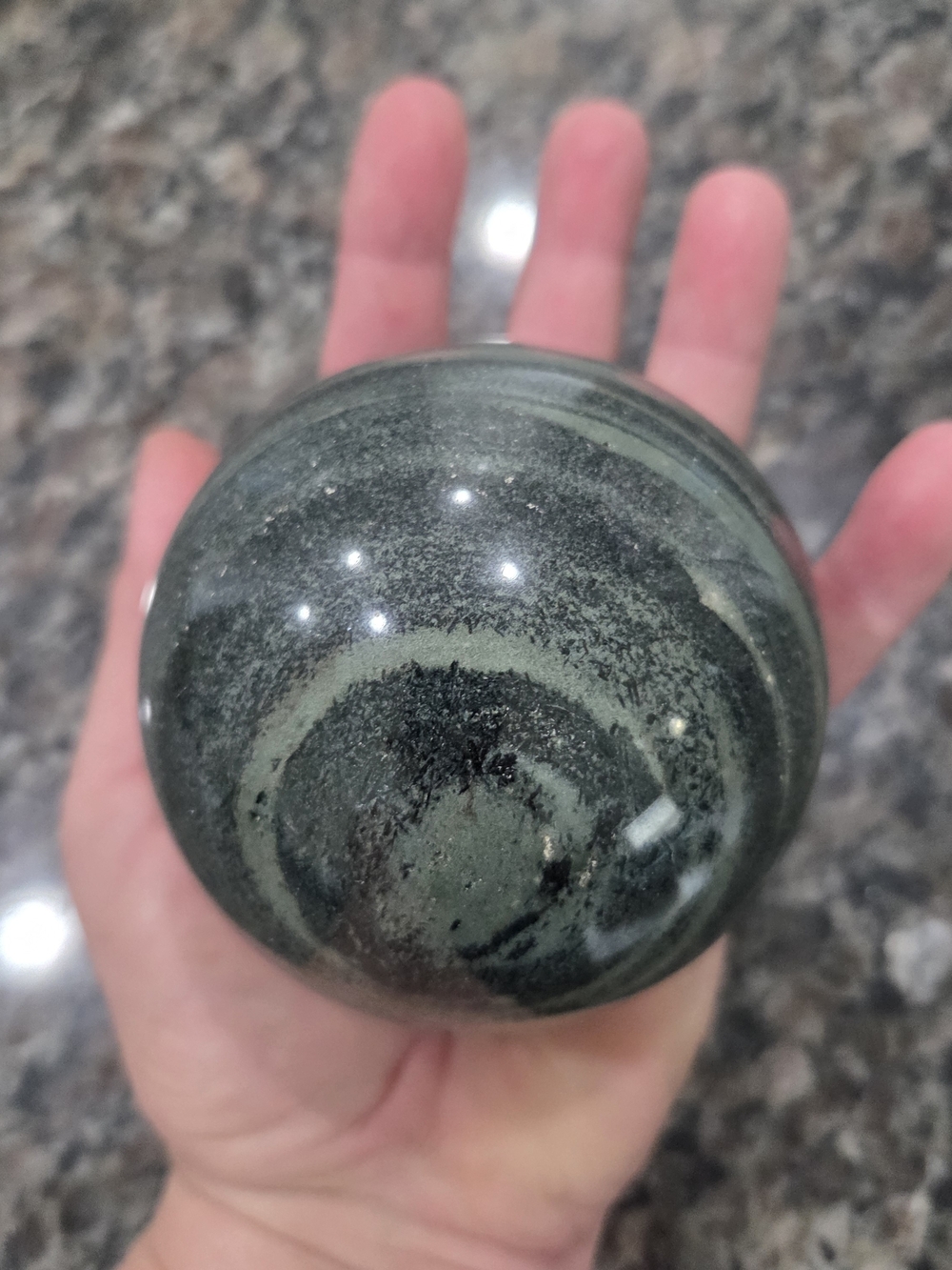 Natural Tibetan Jade Medicine King Stone Crystal Orb Sphere New #5 - Picture 6 of 6